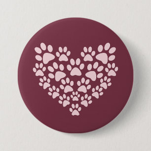 Badge Rond 7,6 Cm Coeur d'empreinte