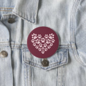 Badge Rond 7,6 Cm Coeur d'empreinte (En situation)