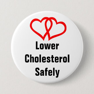 Badge Rond 7,6 Cm coeur-deux-coeurs, LowerCholesterolSafely