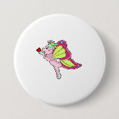 Badge Rond 7,6 Cm Coeur en fleurs papillon (Devant)