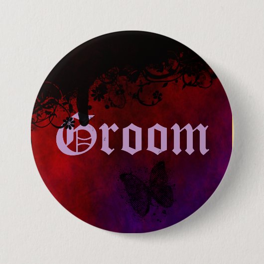 Badge Rond 7,6 Cm Coeur gothique (Devant)