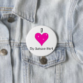 Badge Rond 7,6 Cm Coeur I ma fille d'Anime (En situation)