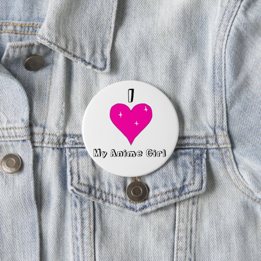 Badge Rond 7,6 Cm Coeur I ma fille d'Anime (En situation)
