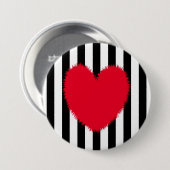 Badge Rond 7,6 Cm Coeur rouge (Devant & derrière)