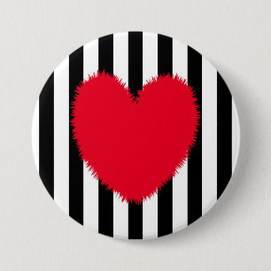 Badge Rond 7,6 Cm Coeur rouge