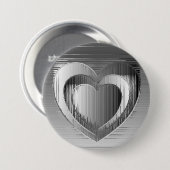 Badge Rond 7,6 Cm Coeurs chromés polis (Devant & derrière)