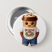 Badge Rond 7,6 Cm Coffee Man – Fun Design for True Caffeine Kings (Devant & derrière)