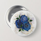 Badge Rond 7,6 Cm Collage de fille - bleu minuit (Devant & derrière)