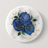 Badge Rond 7,6 Cm Collage de fille - bleu minuit (Devant)