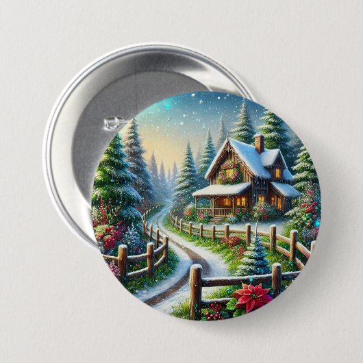 Badge Rond 7,6 Cm Collage de Noël (Devant & derrière)