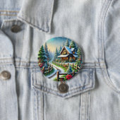 Badge Rond 7,6 Cm Collage de Noël (En situation)