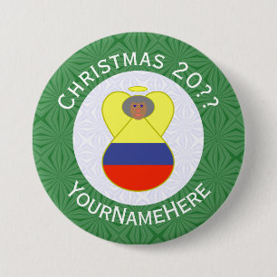 Badge Rond 7,6 Cm Colombienne Abuelita Angel pour Noël