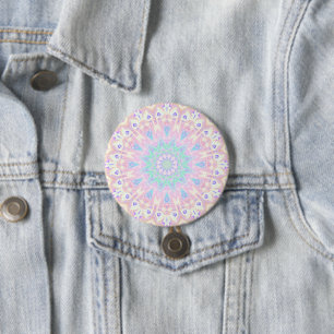 Badge Rond 7,6 Cm Coloré Mandala Pastel Lumineux Bohème Tripant