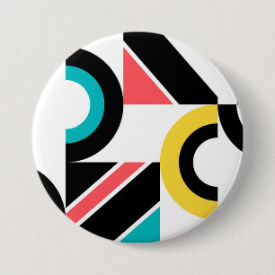 Badge Rond 7,6 Cm Coloré, urbain, tendance, art géométrique moderne