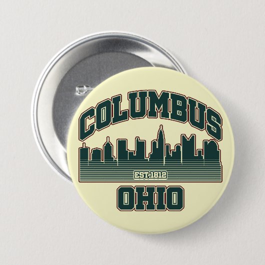 Badge Rond 7,6 Cm Columbus.Ohio (Devant & derrière)