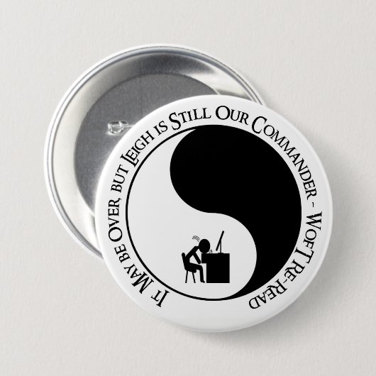 Badge Rond 7,6 Cm Commandant Leigh (Devant & derrière)