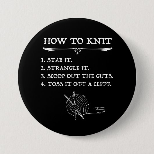 Badge Rond 7,6 Cm Comment Knit Halloween Style (Devant)