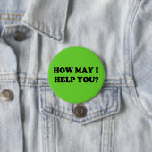 Badge Rond 7,6 Cm Comment peux j'aidez-vous à boutonner le vert (En situation)