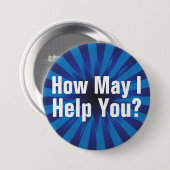 Badge Rond 7,6 Cm Comment peux j'aidez-vous Starburst à me demander (Devant & derrière)