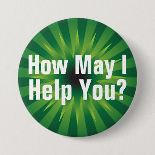 Badge Rond 7,6 Cm Comment peux j'aidez-vous Starburst à me demander