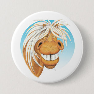 Badge Rond 7,6 Cm Compagnon de cheval d'Equi-toons "Chappie