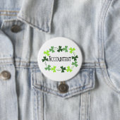 Badge Rond 7,6 Cm Comptable Shamrock vert Oval (En situation)