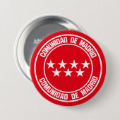 Badge Rond 7,6 Cm Comunidad de Madrid Round Emblem (Devant & derrière)