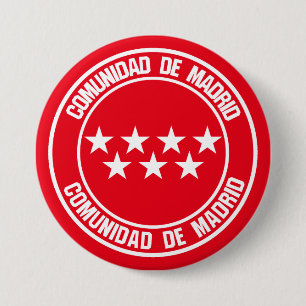 Badge Rond 7,6 Cm Comunidad de Madrid Round Emblem