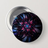 Badge Rond 7,6 Cm Conception Abstraite des fleurs fractales. (Devant & derrière)