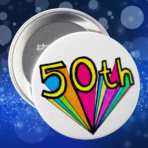 Badge Rond 7,6 Cm Conception audacieuse de célébration de 50e annive