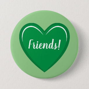 Badge Rond 7,6 Cm Conception classique du coeur vert avec texte d'am