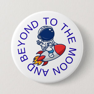 Badge Rond 7,6 Cm Conception d'aventure spatiale de fusée d'astronau
