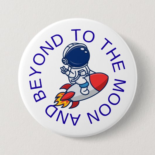 Badge Rond 7,6 Cm Conception d'aventure spatiale de fusée d'astronau (Devant)