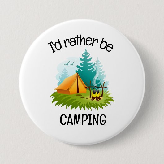 Badge Rond 7,6 Cm Conception de camping (Devant)