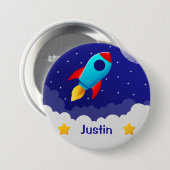 Badge Rond 7,6 Cm Conception de fusée d'aventure spatiale (Devant & derrière)