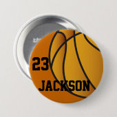 Badge Rond 7,6 Cm Conception personnalisée du basket-ball (Devant & derrière)
