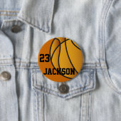Badge Rond 7,6 Cm Conception personnalisée du basket-ball (En situation)