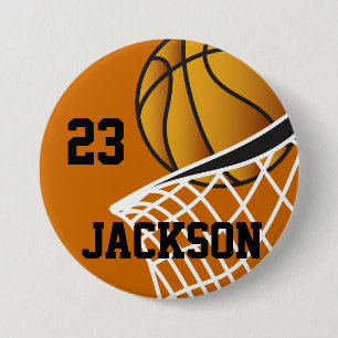 Badge Rond 7,6 Cm Conception personnalisée du plateau de basket-ball