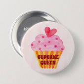 Badge Rond 7,6 Cm Concours de cuisson à l'aquarelle de la reine Cupc (Devant & derrière)