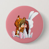 Badge Rond 7,6 Cm Conejito ET Tigre, Chibi (Devant)