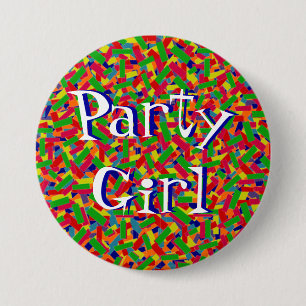 Badge Rond 7,6 Cm Confettis Personnalisés Multicolores