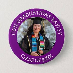 Badge Rond 7,6 Cm Congraduations Graduate name and photo  Button