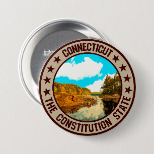 Badge Rond 7,6 Cm Connecticut