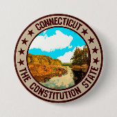 Badge Rond 7,6 Cm Connecticut (Devant)