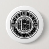 Badge Rond 7,6 Cm Connoisseur de bière artisanale gris (Devant)