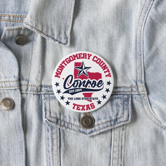Badge Rond 7,6 Cm Conroe, Texas (En situation)