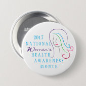 Badge Rond 7,6 Cm Conscience de la santé des femmes nationales (Devant & derrière)