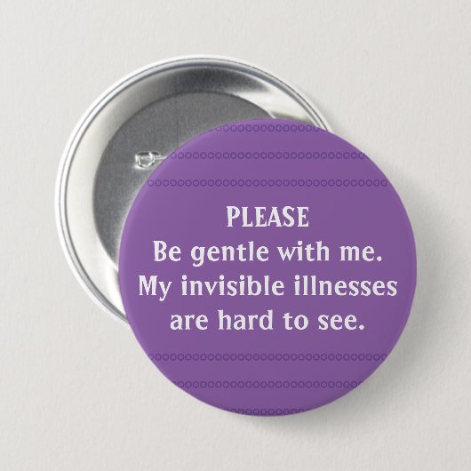 Badge Rond 7,6 Cm Conscience invisible de maladies (Devant & derrière)