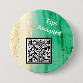 Badge Rond 7,6 Cm Conseils acceptés QR Code Plage QR Personnalisé Ph (Devant)