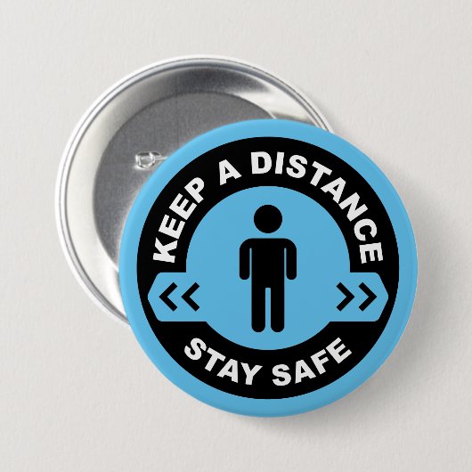 Badge Rond 7,6 Cm Conserver Une Distance (Devant & derrière)